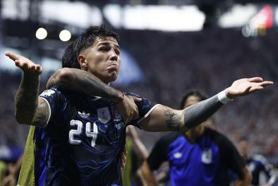 MDZol | Enzo Fernández festejo su gol ante Inglaterra en la semi del Mundial 2026.