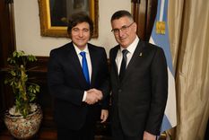 El canciller israelí en Argentina Gideon Sa’ar junto con Javier Milei.