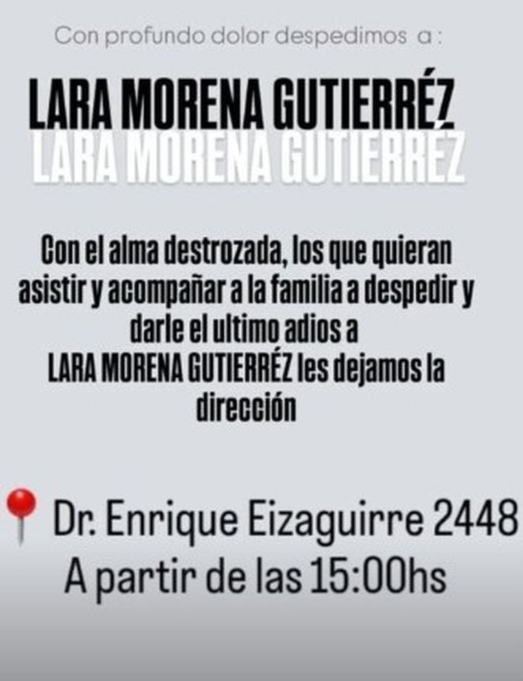 El posteo de Agostina, la hermana de Lara. El posteo de Agostina, la hermana de Lara.
