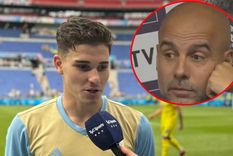 Julián Álvarez se refirió a los dichos de Guardiola sobre él. Foto: Captura TyC Sports