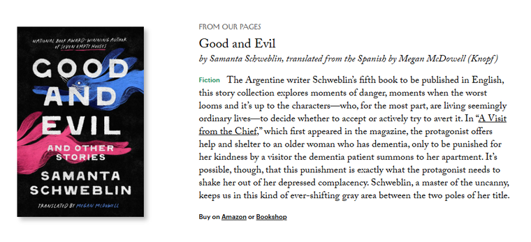 La crítica de The New Yorker sobre El Buen Mal. La crítica de The New Yorker sobre El Buen Mal.