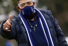 El 30 de octubre de 2020 Maradona estuvo presente solo unos minutos en la vuelta del fútbol argentino en medio de la pandemia, donde su equipo, Gimnasia, goleó 3-0 a Patronato en La Plata. Foto: Prensa GELP