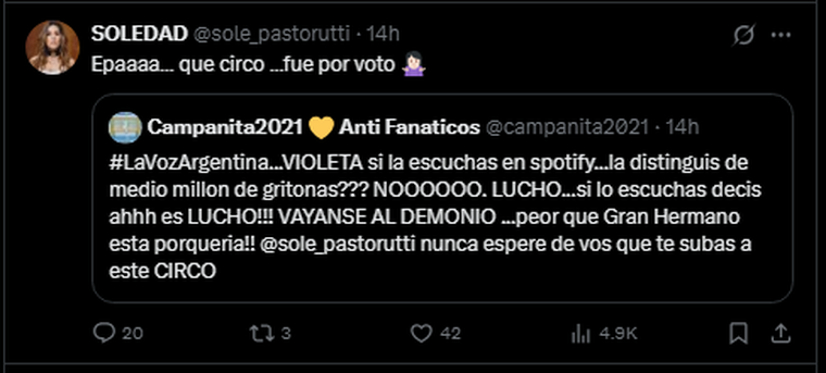 La Sole en redes. Créditos: X