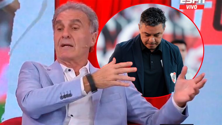 Ruggeri criticó duramente la reacción de Gallardo y el presente de River. Foto: ESPN y Fotobaires.