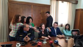 El Gobierno dio una conferencia de prensa tras rescatar a la alumna de La Paz. 