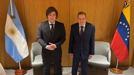 El encuentro entre Javier Milei y Edmundo González Urrutia en Madrid. FOTO: El encuentro entre Javier Milei y Edmundo González Urrutia en Madrid. FOTO: