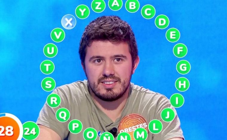 PASAPALABRA ORESTES BARBERO BATIÓ UN RÉCORD EN EL PROGRAMA DE ANTENA 3. Foto: CAPTURA PASAPALABRA