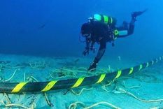 El cable de fibra óptica fue apodado como Firmina Foto: RACE El cable de fibra óptica fue apodado como Firmina Foto: RACE