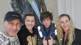 Roberto Piazza con Javier y Karina Milei Foto: X @RPiazzaOficial