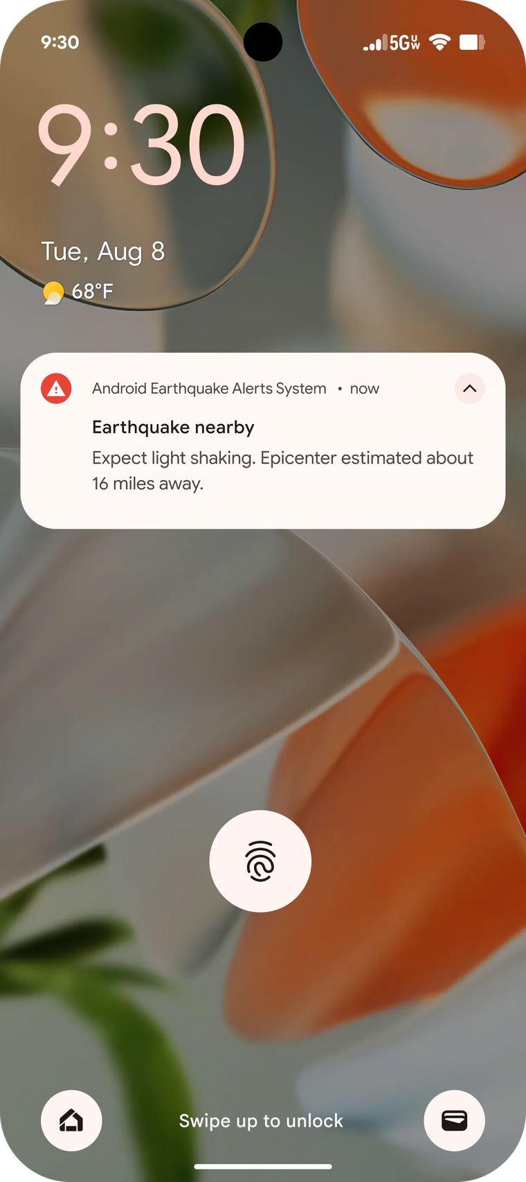 Así luce la alerta de atención que te envía Android ante un temblor. 