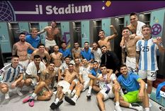 Los jugadores festejan en Qatar. Foto: @aguerosergiokun Los jugadores festejan en Qatar. Foto: @aguerosergiokun