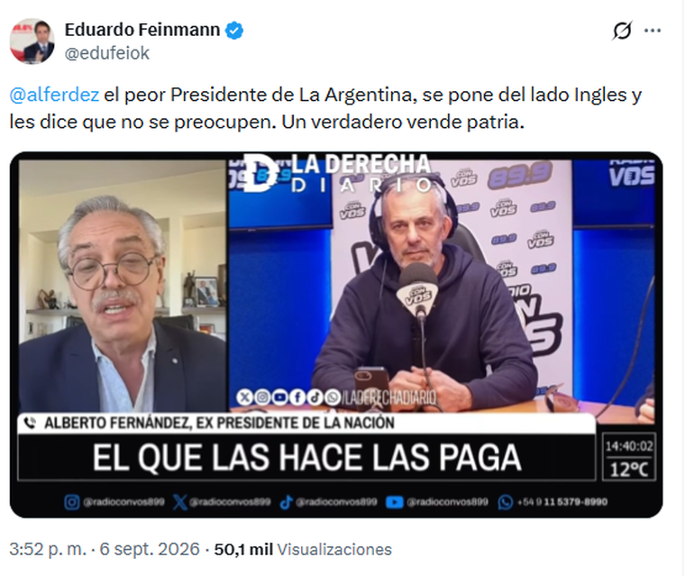 Eduardo Feinmann destrozó a Alberto Fernández. Eduardo Feinmann destrozó a Alberto Fernández.
