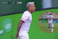 El particular festejo de Candia, con chicana incluida. Foto: Captura ESPN