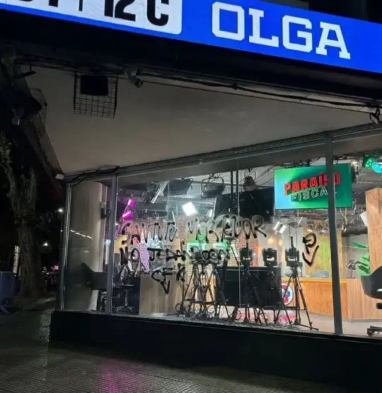 Ataque al canal de streaming OLGA. Foto: X Ataque al canal de streaming OLGA. Foto: X