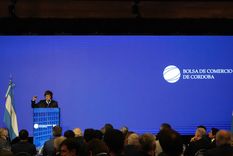 Javier Milei inauguró la campaña nacional de La Libertad Avanza en la Bolsa de Comercio de Córdoba.