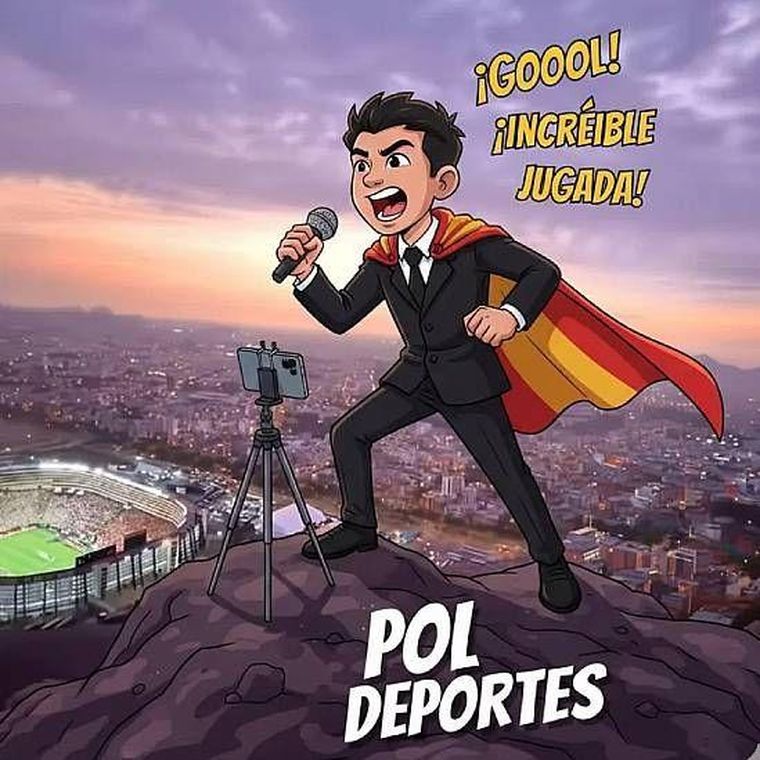 Cliver transmitió desde un cerro con vista al estadio Monumental de Lima la final de la Copa Libertadores.
