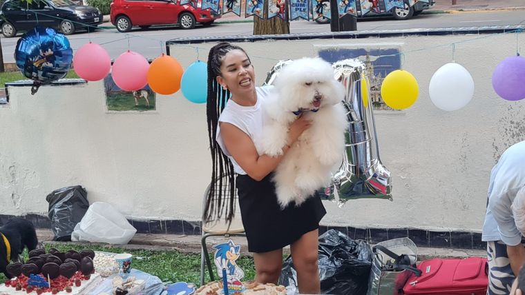 Postales de una tarde atípica en Plaza España: cuando el pulso de la ciudad se detiene para un festejo de cuatro patas.
