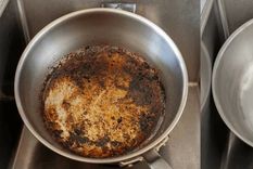 El antes y después de la sartén quemada Foto: Shutterstock