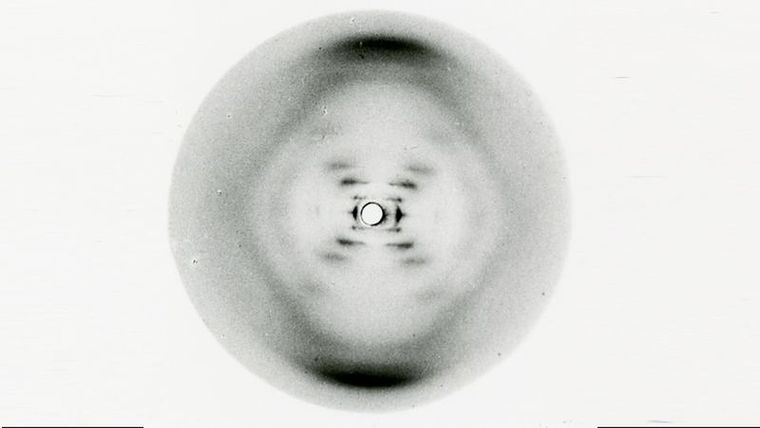 La Foto 51 permitió deducir la estructura de doble hélice del ADN. Foto: KINGS COLLEGE LONDON ARCHIVES