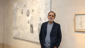 Claudio Gallina en su muestra. Claudio Gallina en su muestra.