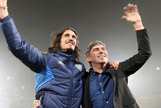 Manteca Martínez acompañó a Cavani en su llegada. Foto: Boca Juniors