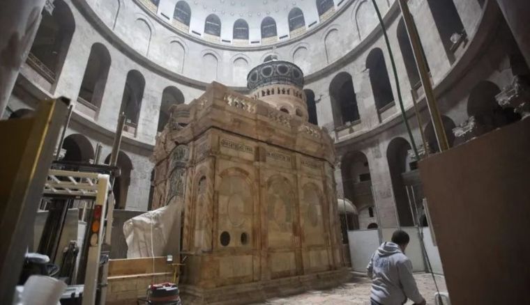 España celebró la reapertura del Santo Sepulcro de Jerusalén. Foto Efe