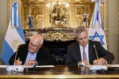 El Ministro de Turismo de Israel, Haim Katz, y el canciller argentino Pablo Quirno.