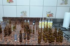 Los medicamentos que hallaron en el departamento del enfermero.