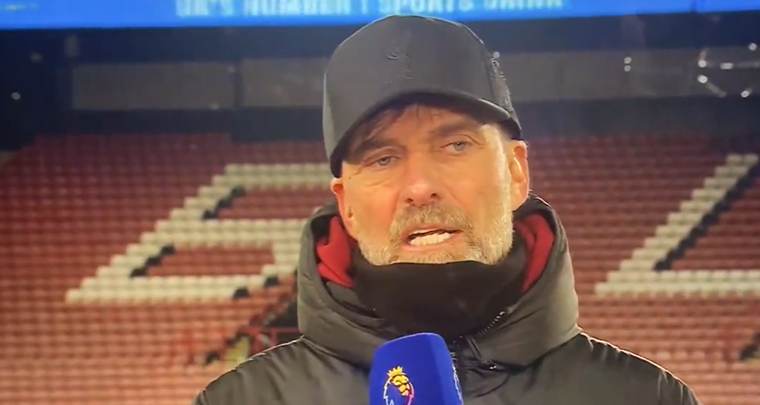 Jürgen Klopp y su enojo en una entrevista. Foto: Captura