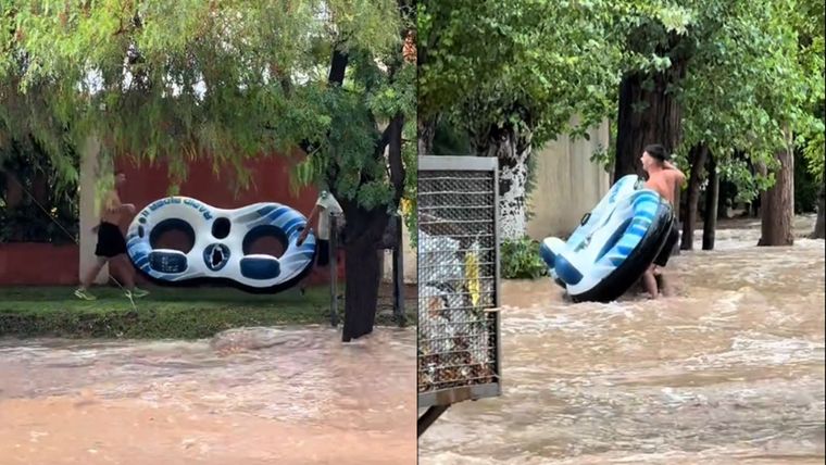 La escena de los mendocinos en una calle de Maipú. Foto: Captura