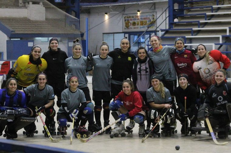 Argentina se entrenó en San Juan con cinco mendocinas. Foto: Comité Nacional Hockey Patín