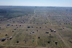 Vista aérea de las 30 hectáreas usurpadas en Presidente Perón. Foto: Infobae