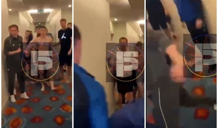 Captura de pantalla de la pelea en el hotel. Foto: Captura de pantalla.