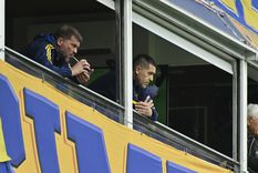 Las cámaras captaron a Juan Román Riquelme en el palco tras el empate de Boca con San Lorenzo en la Bombonera.