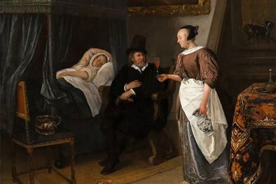 MDZol | La visita del médico, Jan Steen (1668-1670).