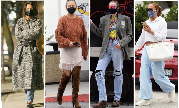 Las famosas no descuidan sus looks callejeros en cuarentena.