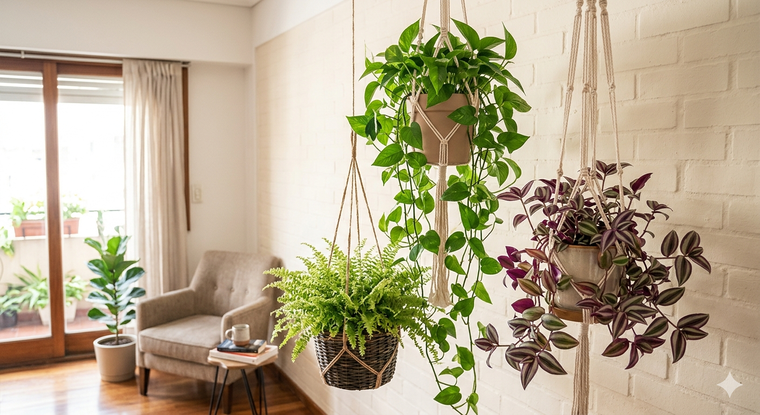 Plantas ideales para espacios pequeños. Fuente: IA Gemini.