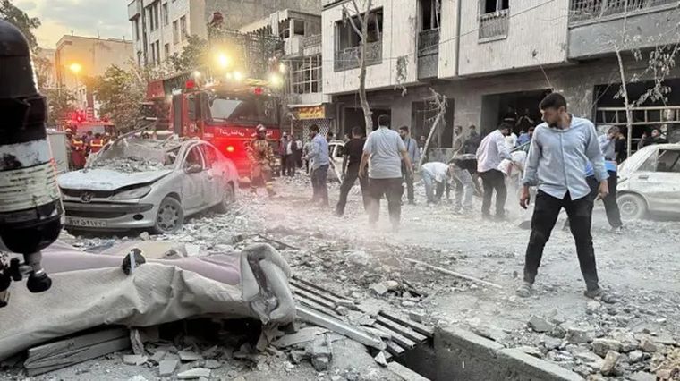 Uno de los lugares impactados por los ataques de Israel. Uno de los lugares impactados por los ataques de Israel.