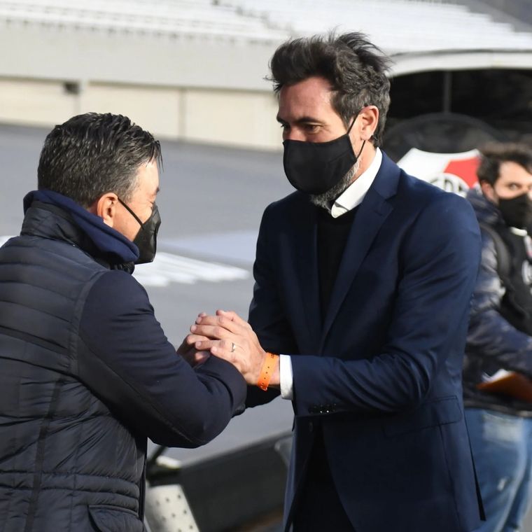Marcelo Gallardo y Eduardo Domínguez. Foto: Télam
