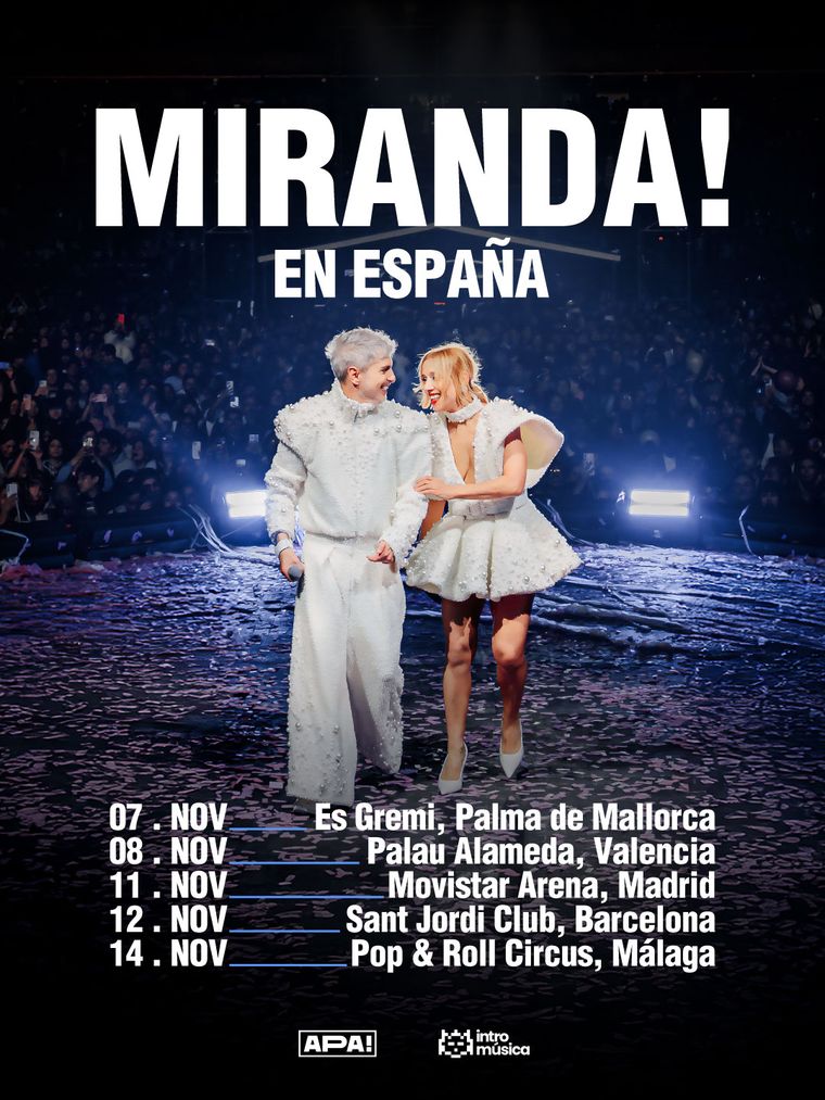 Las fechas de la gira de Miranda! por España. Las fechas de la gira de Miranda! por España.