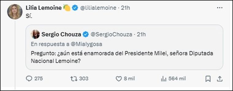 La respuesta de Lilia Lemoine en X La respuesta de Lilia Lemoine en X