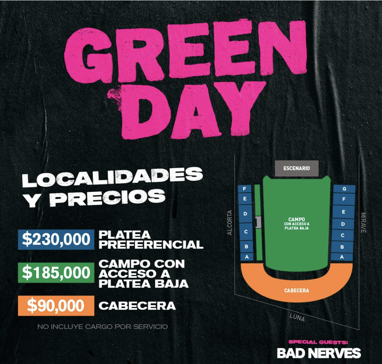 Green Day vendrá a Argentina y estos son los precios de las entradas Green Day vendrá a Argentina y estos son los precios de las entradas