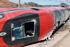 Parte trasera del tren Iryo que descarriló y recibió el impacto de un Alvia en sentido contrario a más de 200 km/h.