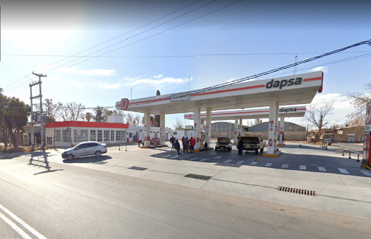 La estación de servicio Dapsa fue asaltada en Las Heras Foto: Captura Google Maps