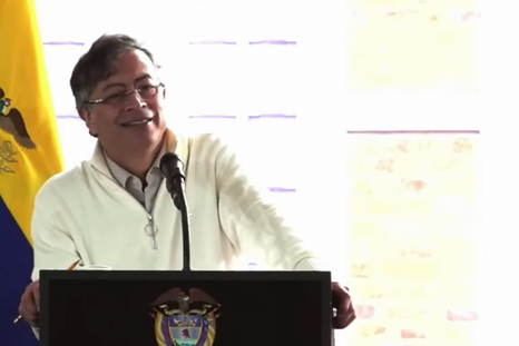 El presidente de Colombia, Gustavo Petro, en su discurso.