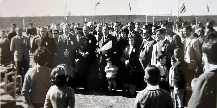 El día de inauguración del estadio, en el año 1962. Foto: Gentileza