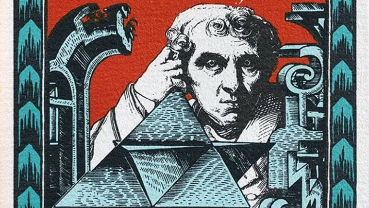 Detalle de la portada de Hinton, Relatos científicos de La Biblioteca de Babel, colección de lecturas fantásticas dirigida por Jorge Luis Borges, Ediciones Siruela.