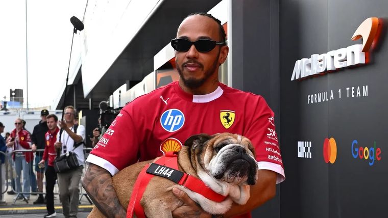 Lewis Hamilton solía llevar a su perro a los Grandes Premios. Foto: NA.