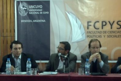 MDZol | Tadeo García Zalazar (UCR), Fernando Simón (FpV), Carlos Aguinaga (PD) y Alberto Montbrun (FAP). Foto: Horacio Yacante