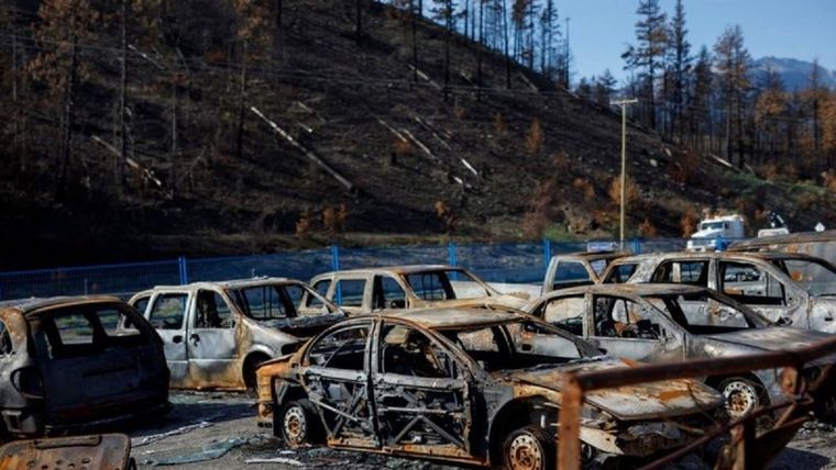 La ola de calor sin precedentes que impactó la población de Lytton, Canadá, en 2021 causó incendios devastadores. Foto: Getty Images